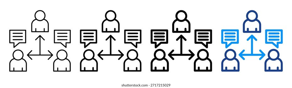 Social Interaction Icon Different Outline Collection Set