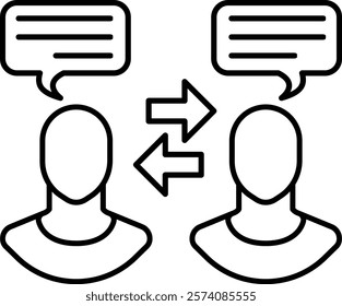 Social interaction Icon - Line Style - Neuroscience Theme