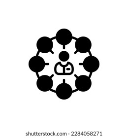 Icono de Interacción Social en vector. Ilustración