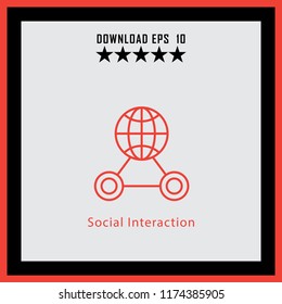 Social Interaction  line icon