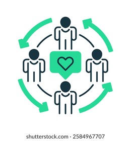Social Interaction line icon. Universal creative premium symbol. Vector sign icon logo template. Vector illustration
