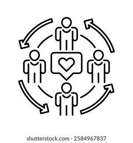 Social Interaction line icon. Universal creative premium symbol. Vector sign icon logo template. Vector illustration