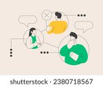 Social Interaction Skills abstract concept vector illustration. Communication skills, building social network, interaction disability, autism diagnostics, activities for adults abstract metaphor.