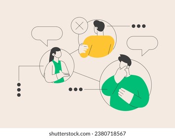 Social Interaction Skills abstract concept vector illustration. Communication skills, building social network, interaction disability, autism diagnostics, activities for adults abstract metaphor.