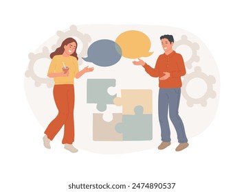 Social Interaction Skills isolated concept vector illustration. Communication skills, building social network, interaction disability, autism diagnostics, activities for adults vector concept.