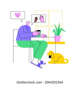 Aislamiento social abstracto concepto de ilustración vectorial. La privación social, el efecto de aislamiento, la soledad de los ancianos, el problema de los ancianos, los discapacitados, la salud mental, la vida por sí sola, la metáfora abstracta.