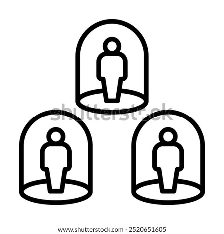 Social Isolation icon line vector illustration