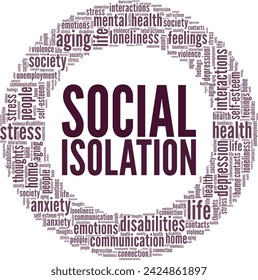 Social Isolation word cloud conceptual design isolated on white background.