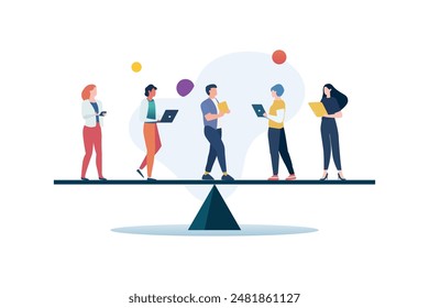 Social issue equality of people concept. Vector illustration