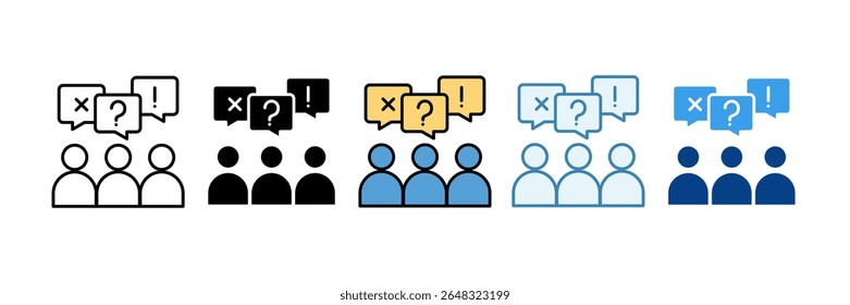 Social Issues Icon Set Multiple Style Collection