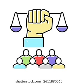 social justice color icon vector. social justice sign. isolated symbol illustration