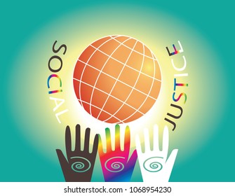 Social Justice concept in abstract vector illustration background