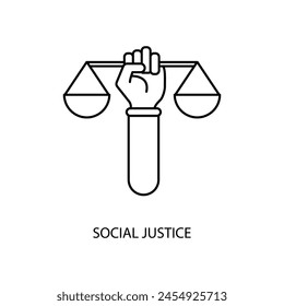 social justice concept line icon. Simple element illustration. social justice concept outline symbol design.