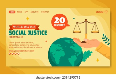 Landing Page von Social Justice Day Social Media - Vorlagenvorlagen, Hintergrundgrafik