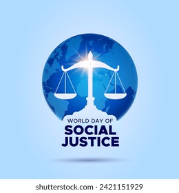 Social Justice day or World Day of Social Justice post design. Social Justice day celebration background. Vector illustration