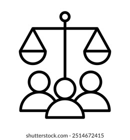 Social Justice icon line vector illustration