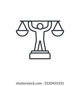 social justice icon. vector.Editable stroke.linear style sign for use web design,logo.Symbol illustration.