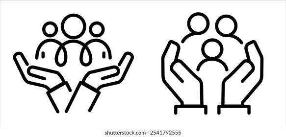 social justice Inclusion icon Two Hands, help or support Holding or Hugging People Group Symbol, community concern, age and cultural diversity, group