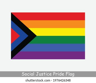 Social Justice Pride Flag. Rainbow Gay Pride Flag, LGBTQ Flag. EPS Vector Illustration Cut File