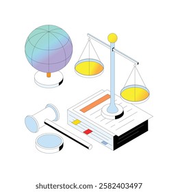 Social Justice  vector Gradient isometric Style illustration. Eps 10 File
