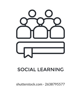 Social Learning Icon Outline Style. Vector Illustration For Graphic Design