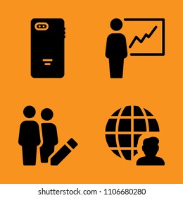 social, lifestyle, paper and office icons set. Vector illustration for web and design