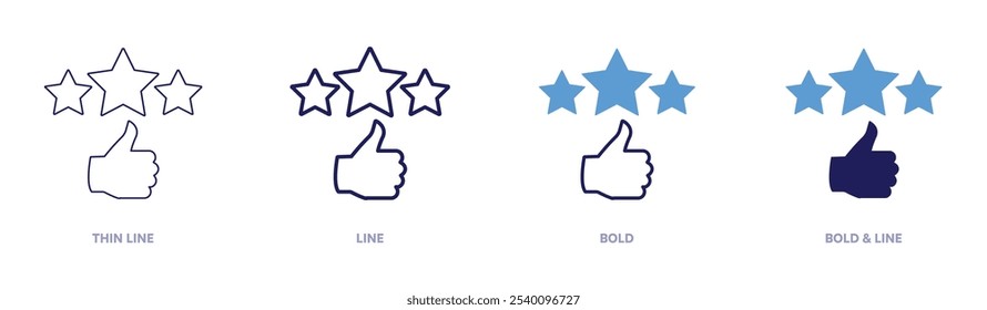 Social wie Symbol in 4 verschiedenen Stilen. Dünne Linie, Linie, Fett und Fette Linie. Duotone-Stil. Bearbeitbarer Strich.