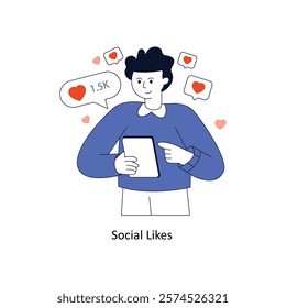 Social Likes Flat Style Design Vector illustration. Stock illustration