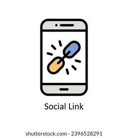 social link vector filled outline design  illustration. Business And Management Symbol on White background EPS 10 File