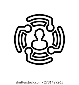 Social linkup icon, Line Vector graphics