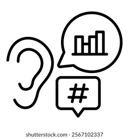 Social Listening Icon Element For Design