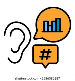 Social Listening Icon Element For Design