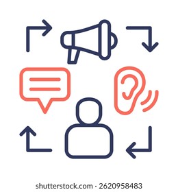 Social Listening Icon Element for Design