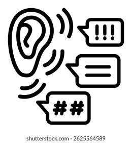 Social Listening Icon Element For Design