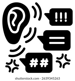 Social Listening Icon Element For Design
