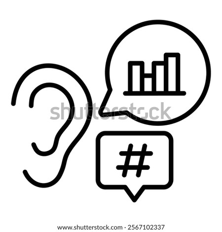 Social Listening Icon Element For Design