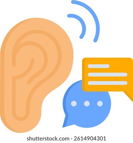 Social Listening Icon Flat Vector Illustration