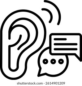 Social Listening Icon Line Vector Illustration