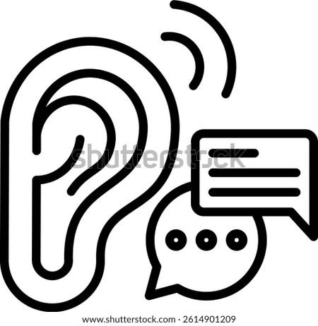 Social Listening Icon Line Vector Illustration