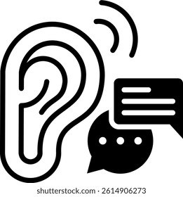 Social Listening Icon Mixed Vector Illustration