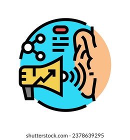 social listening media color icon vector. social listening media sign. isolated symbol illustration