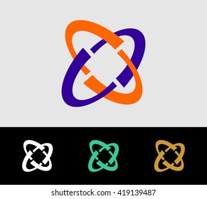 A social logo, rounder elements, vector symbols