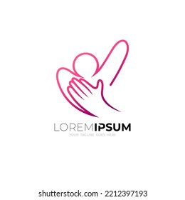 Social logo template, people care icon design