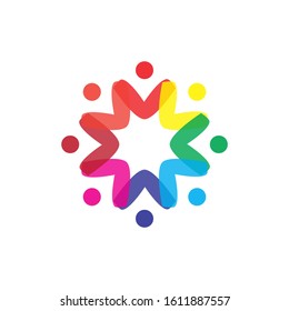 social logo vector illustration. designed to show togetherness, community, unity, sports, teamwork, communication, and others