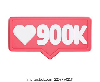 Social love react 3d rendering vector icon illustration	