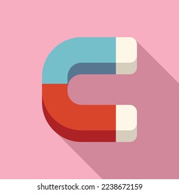 Social magnet icon flat vector. Online media. Email seo