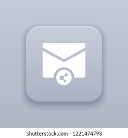 Social mail button, best vector on a gray background