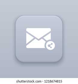 Social mail, post mail button, best vector on a gray background