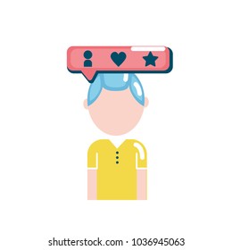 social man with chat bubble icon