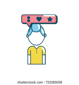social man with chat bubble icon